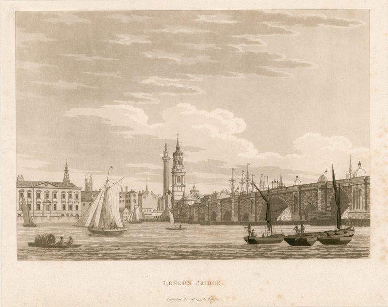 London Bridge, 1799 af English School