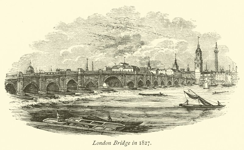 London Bridge in 1827  af English School