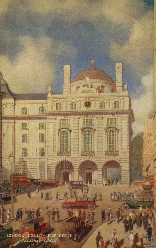 London County Brand Office, Piccadilly Circus af English School
