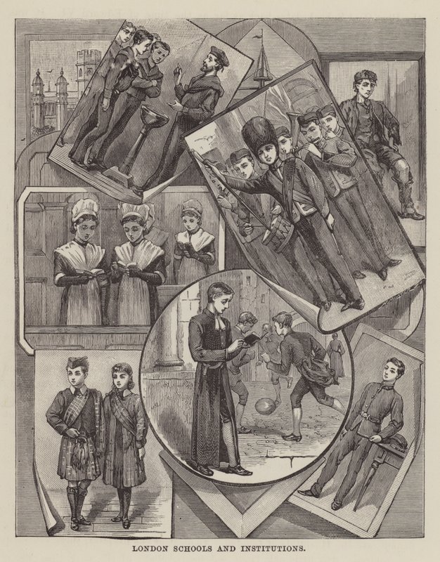 London skoler og institutioner (gravering) af English School