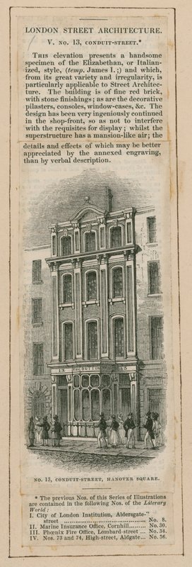 London Street Architecture: 13 Conduit Street, London af English School