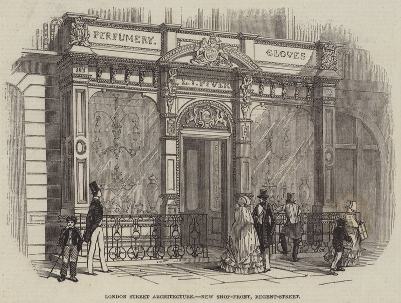 London Street Architecture, New Shop-Front, Regent-Street (gravering) af English School