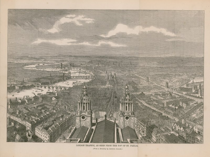 London Traffic set fra toppen af St. Pauls af English School