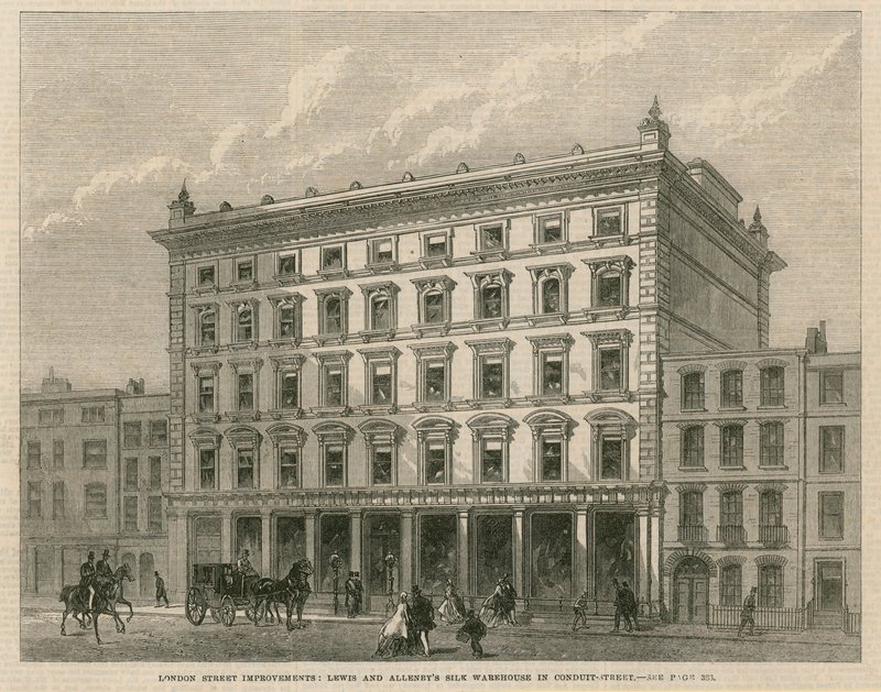 London street forbedringer: Lewis og Allenbys silkelager i Conduit Street af English School