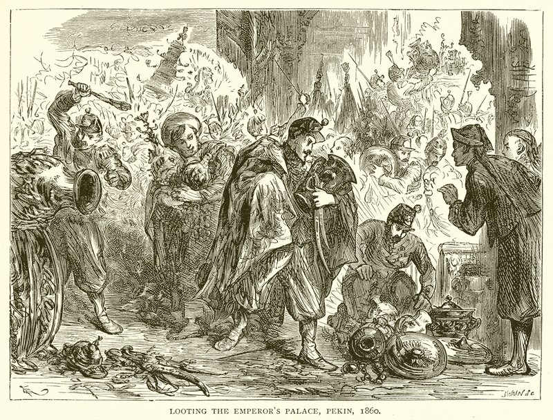 Plyndringer af Emperors Palace, Pekin, 1860 af English School