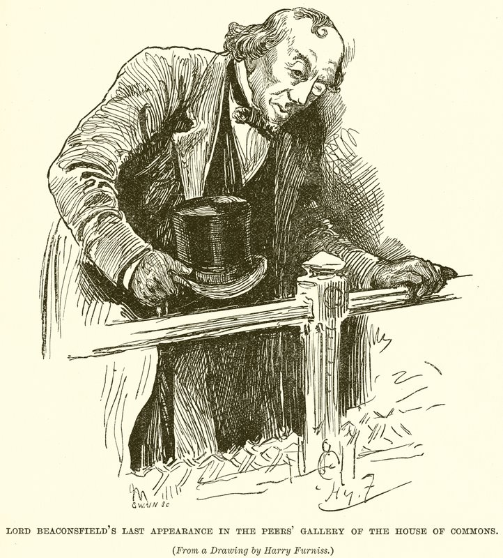 Lord Beaconsfields sidste optræden i Peers Gallery of the House of Commons af English School