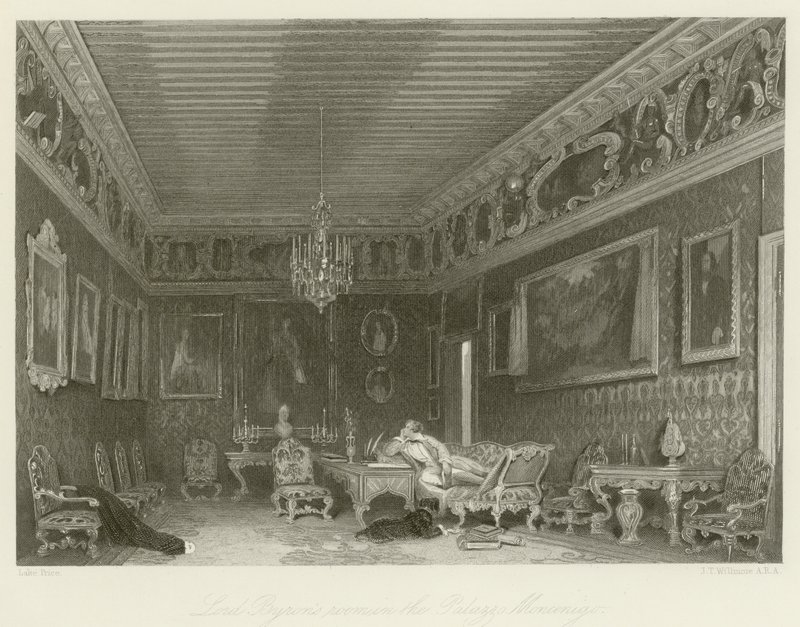 Lord Byrons værelse i Palazzo Mocenigo af English School