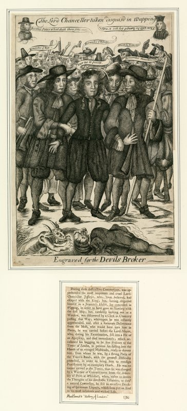 Lord Chancellor Jefferies arresteret i Wapping af English School