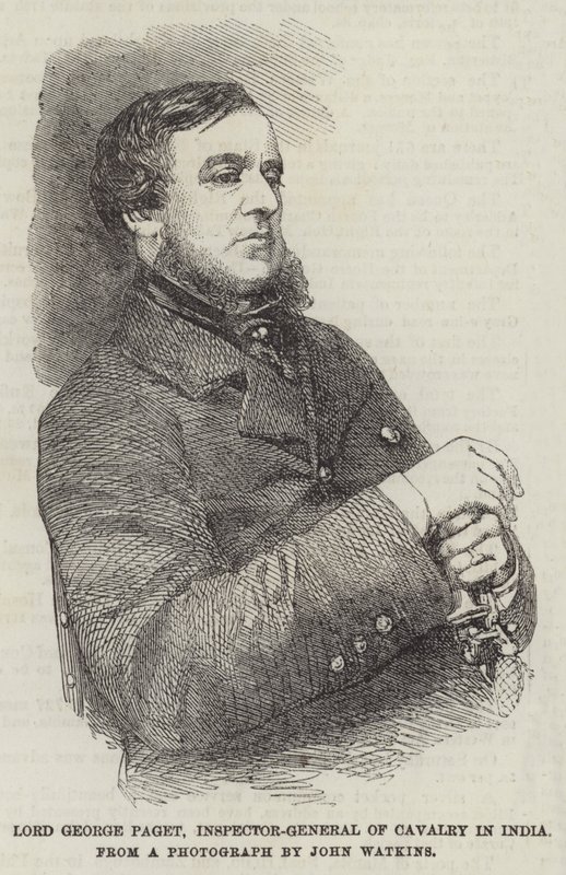 Lord George Paget, generalinspektør for kavaleri i Indien (gravering) af English School