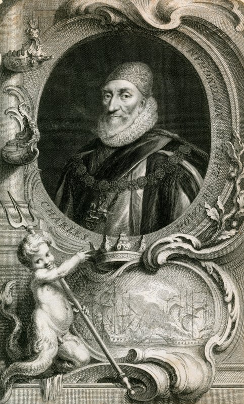 Lord Howard af Effingham, flådens Armada-admiral af English School
