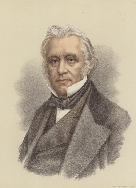 Lord Macaulay, britisk historiker og politiker (farvelitografi) af English School