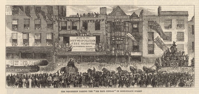 Lord Mayors Day: Processionen forbi Sir Paul Pindar af English School