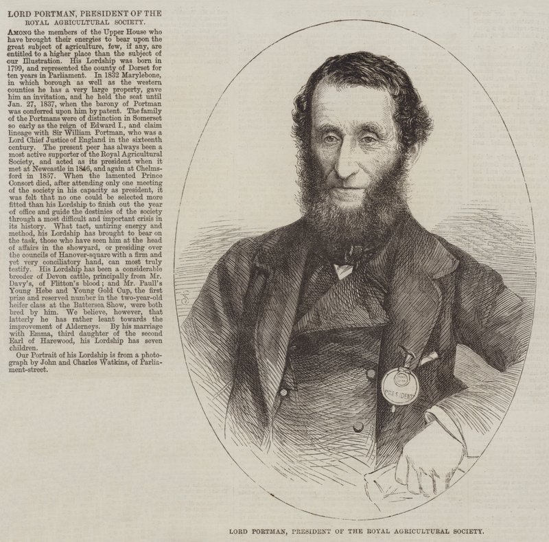 Lord Portman, præsident for Royal Agricultural Society (gravering) af English School