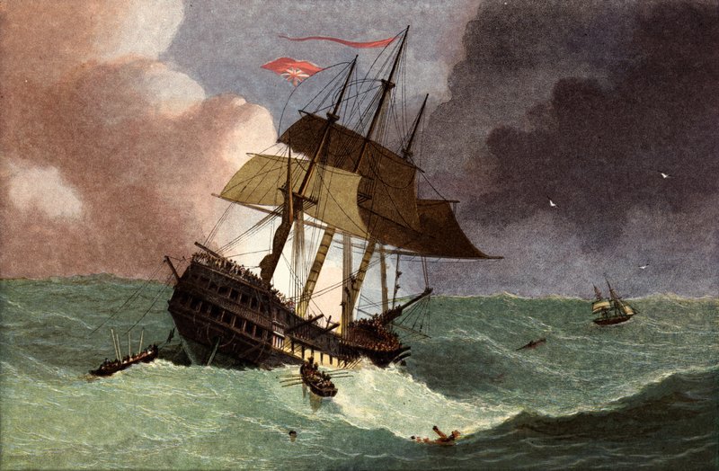 Tab af Kent East Indiaman af English School