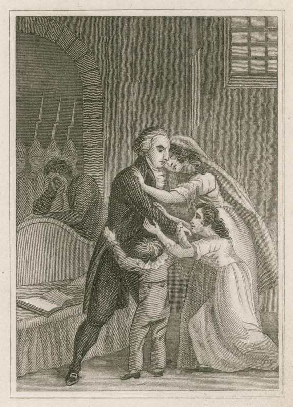 Ludvig XVI af Frankrig tager afsked med sin familie, 1793 af English School
