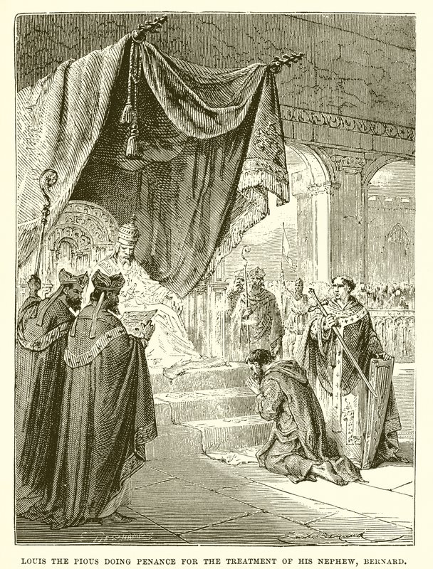 Ludvig den fromme gør bod for behandlingen af sin nevø, Bernard af English School