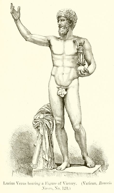 Lucius Verus bærer en sejrsfigur. (Vatikanet, Braccio Nuovo. Nr. 123) af English School