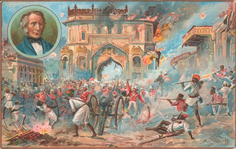 Lucknow, indisk mytteri, 1857 af English School
