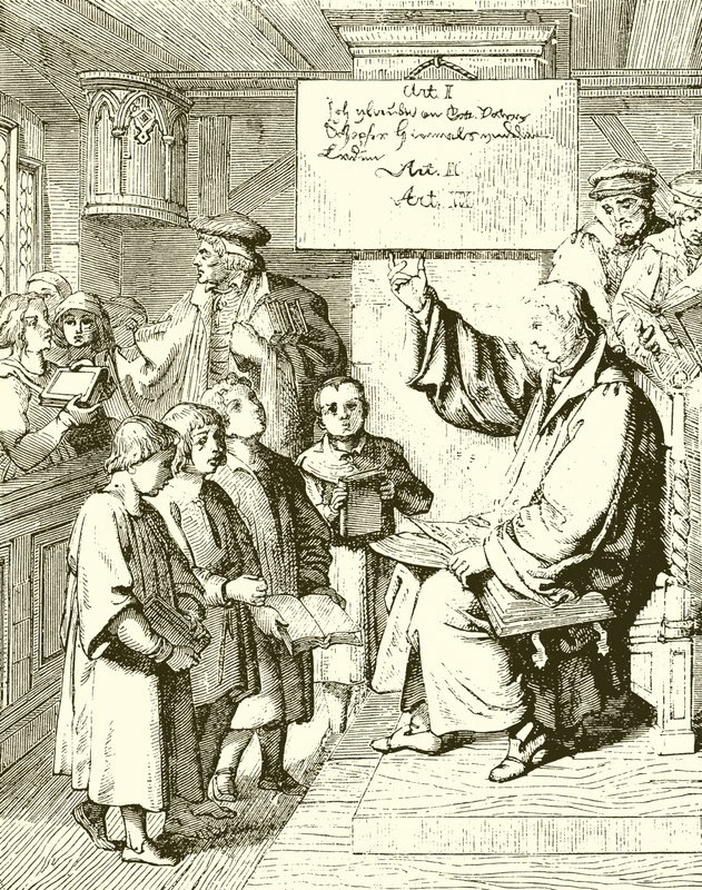 Luther underviser børn af English School