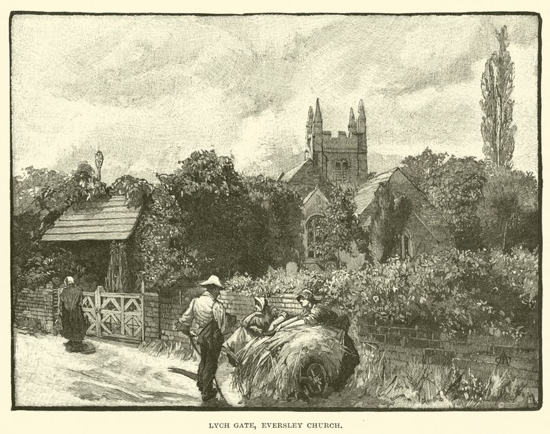 Lych Gate, Eversley Church (gravering) af English School
