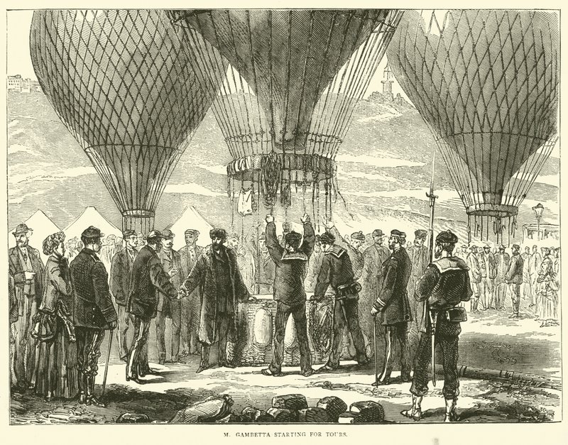 M Gambetta starter på ture, november 1870 af English School