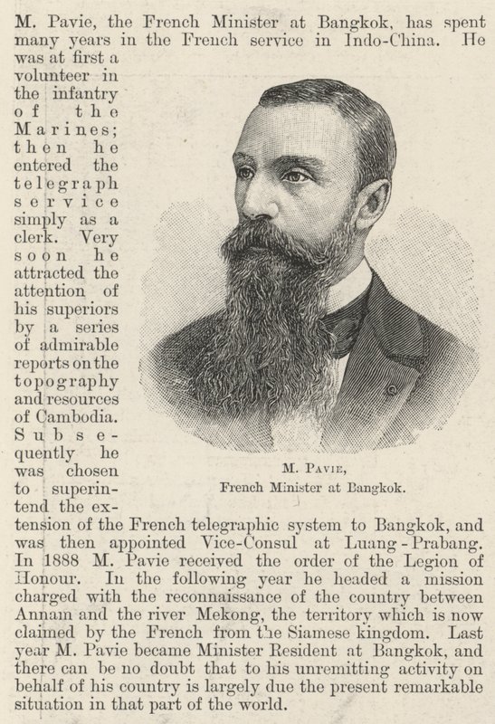 M Pavie, fransk minister i Bangkok (gravering) af English School