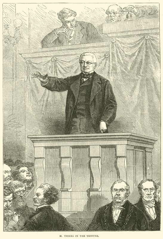 M Thiers i Tribunen, 1871 af English School