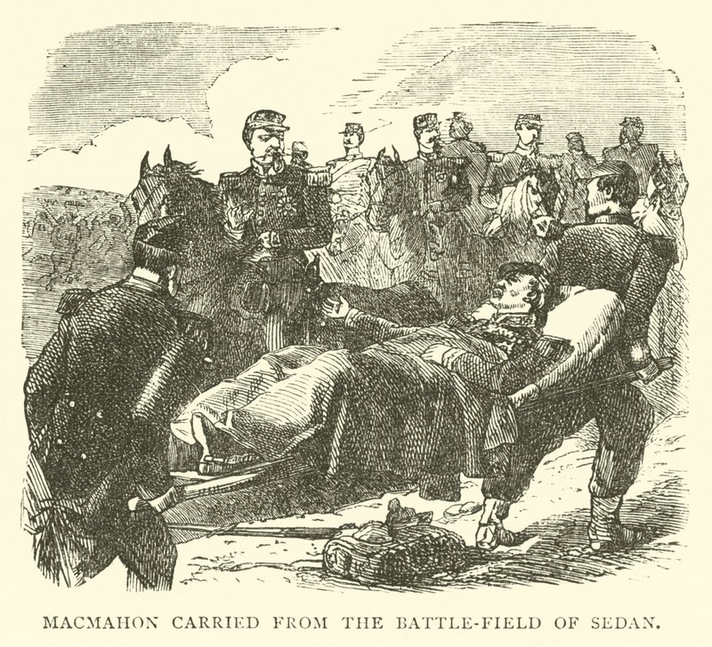 Macmahon båret fra slagmarken i Sedan, september 1870 af English School