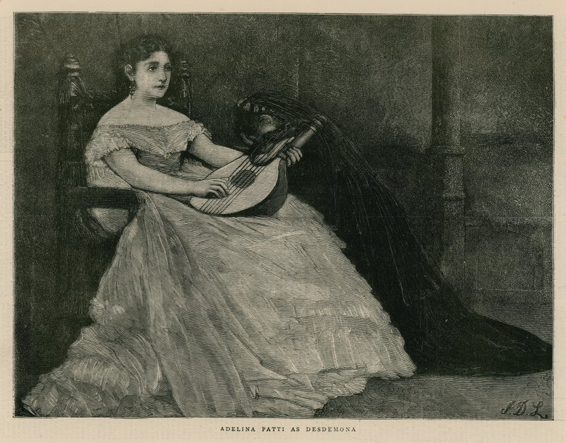 Madame Adelina Patti, operasangerinde, som Desdemona af English School