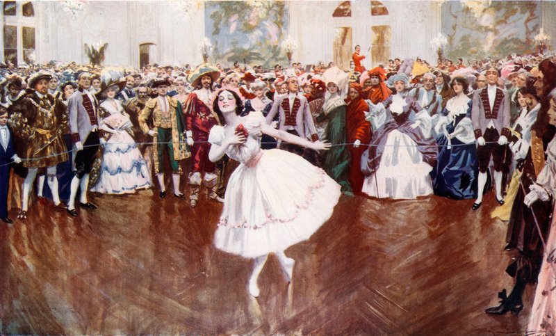 Madame Pavlova deltager i et fancy dress-bal på Savoy af English School
