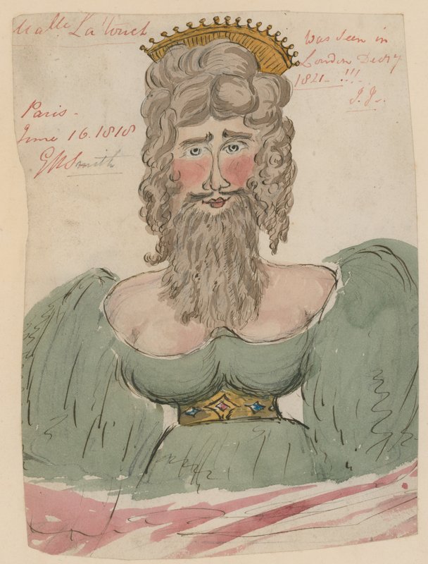 Mademoiselle Latouch, skægget dame (wc på papir) af English School