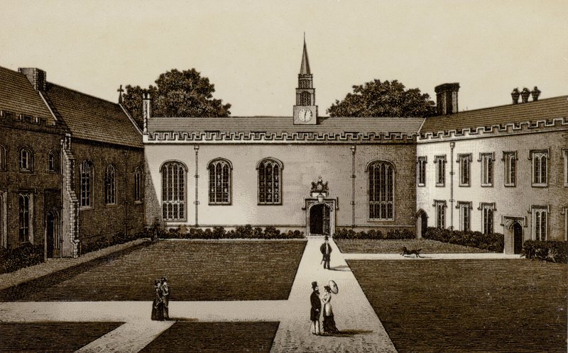 Magdalen College (litho) af English School
