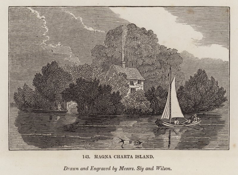 Magna Charta Island (gravering) af English School