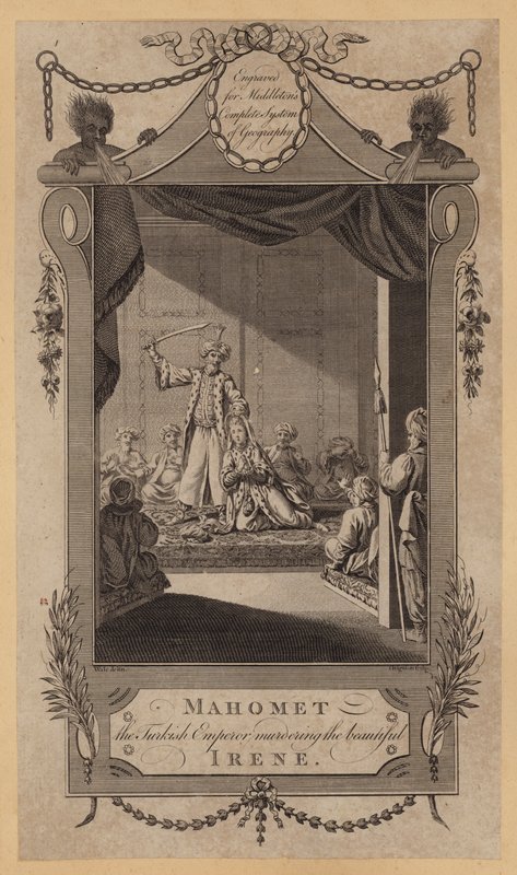 Mahomet, den tyrkiske kejser, der myrder den smukke Irene (gravering) af English School