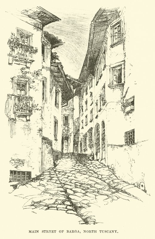 Hovedgaden i Barga, det nordlige Toscana af English School