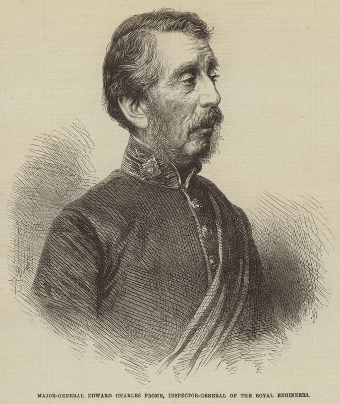 Generalmajor Edward Charles Frome, generalinspektør for Royal Engineers (gravering) af English School