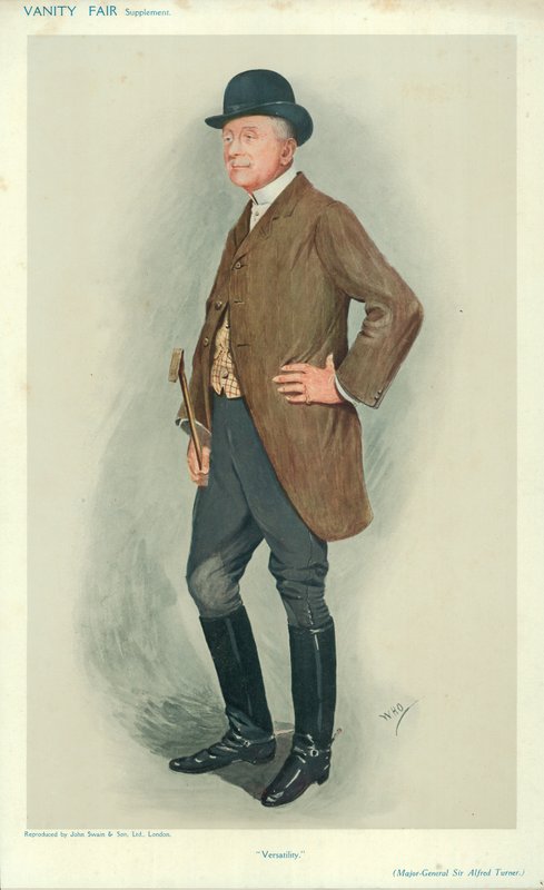 Generalmajor Sir Alfred Turner, Versatility, 8. juni 1910, Vanity Fair tegnefilm af English School