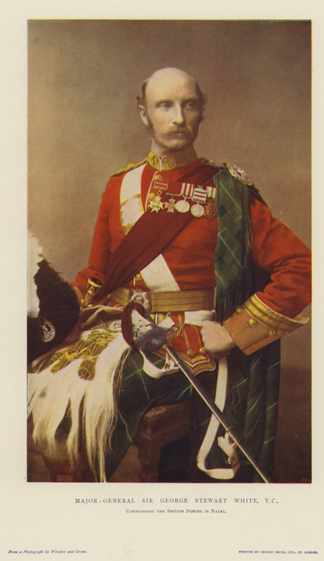 Generalmajor Sir George Stewart White, VC, øverstbefalende for de britiske styrker i Natal (chromolitho) af English School