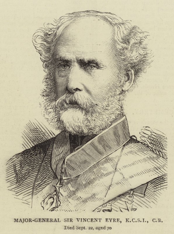 Generalmajor Sir Vincent Eyre, KCSI, CB (gravering) af English School