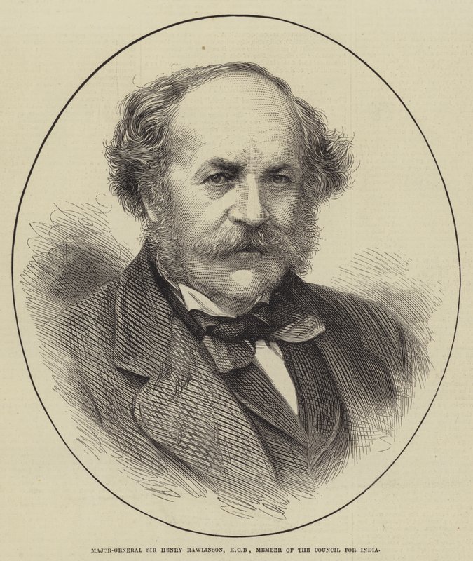 Generalmajor Sir Henry Rawlinson, KCB, medlem af Rådet for Indien (gravering) af English School