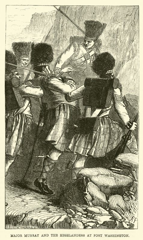 Major Murray og Highlanders ved Fort Washington af English School