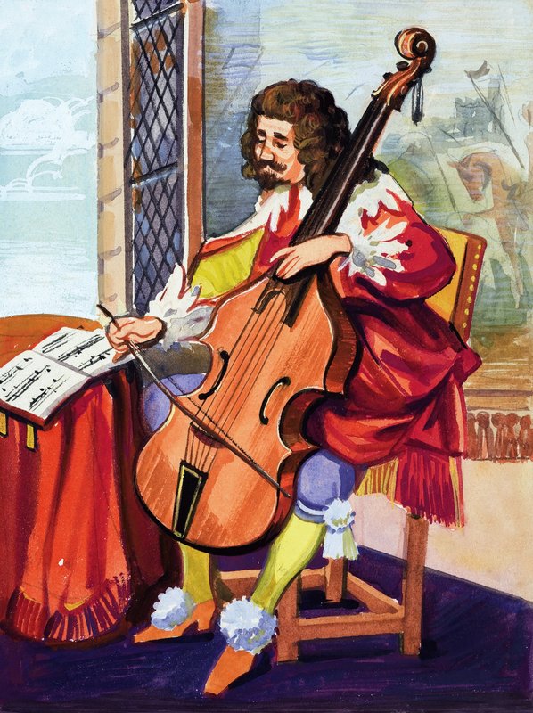 Mand spiller cello af English School