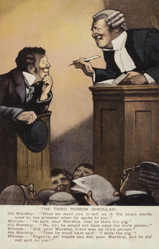 Man in Dock (farve litho) af English School