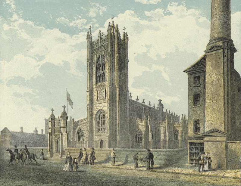 Manchester Cathedral, South West View af English School