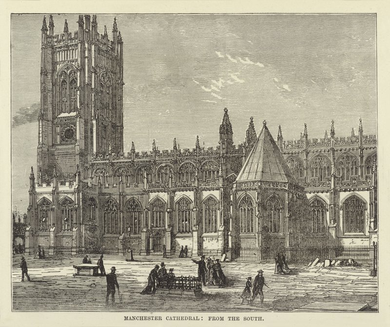 Manchester Cathedral, fra syd af English School