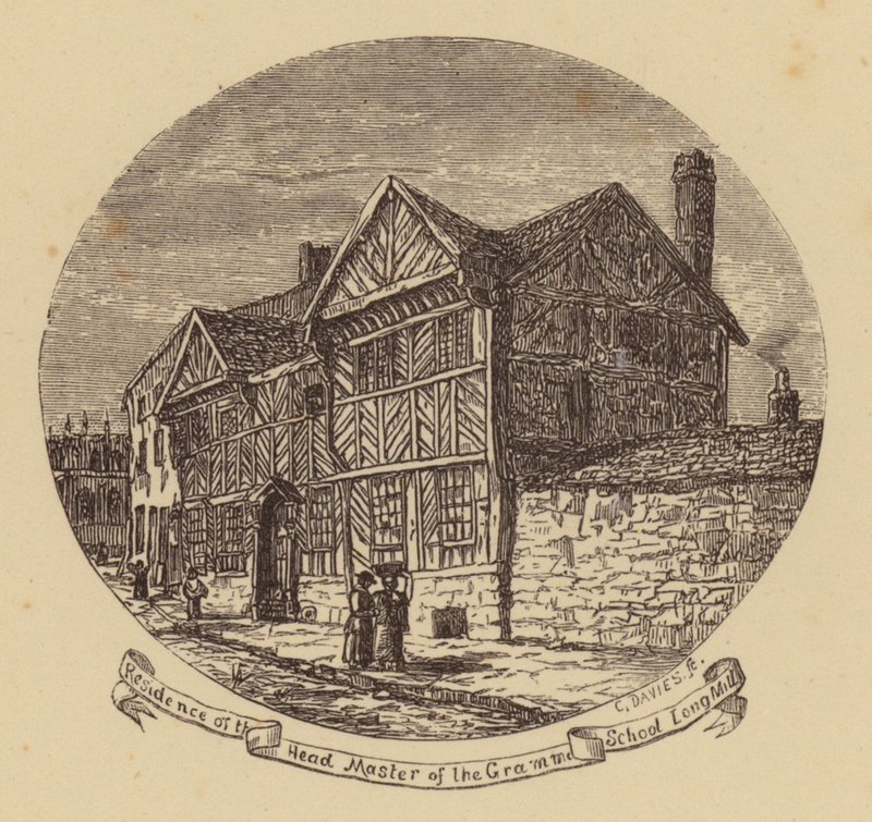 Manchester: Bolig for hovedmesteren på Grammar School, Long Mill (gravering) af English School