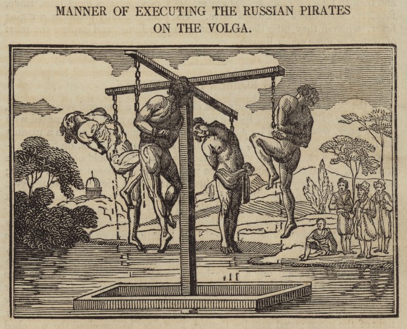 Måde at henrette de russiske pirater på Volga (gravering) af English School