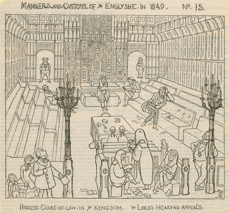 Englændernes manerer og skikke i 1849: Højeste domstol i kongeriget, Herrens høring af appel af English School