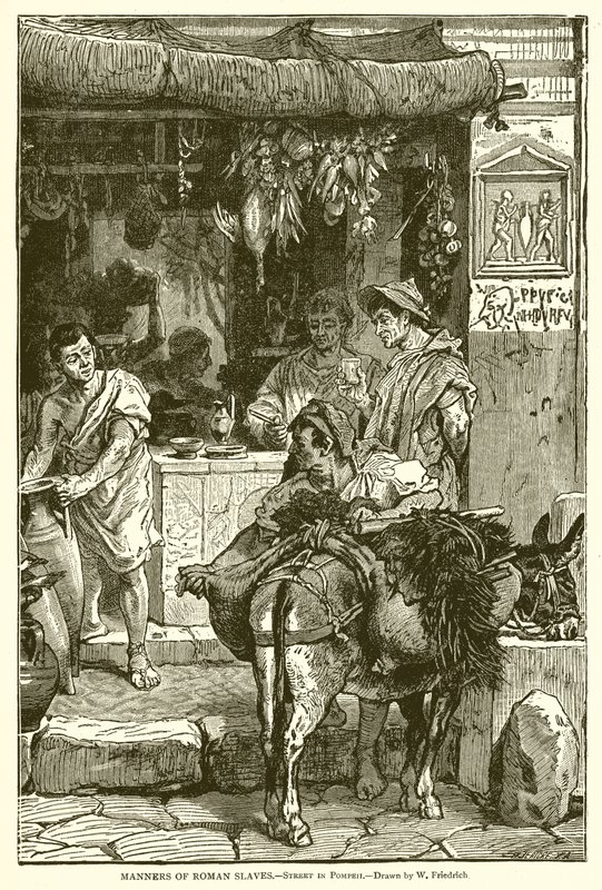 Manerer af romerske slaver.--Gade i Pompeji af English School
