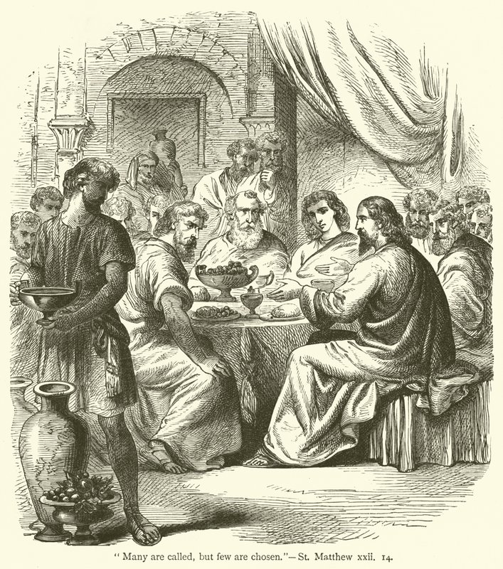"Mange er kaldet, men få er udvalgt", St. Matthæus, xxii af English School